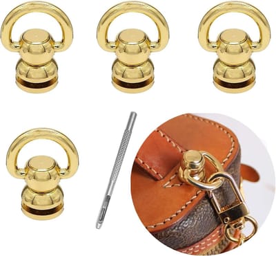Set van 4 Messing Bouten en D-Ringen voor Leerbewerking, DIY Projecten en Decoratieve Tassen