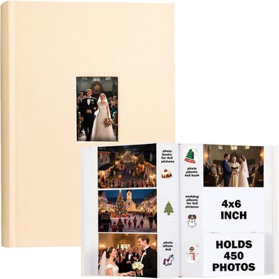 Fotoalbum Groot Capaciteit 450 Foto's 10x15cm - Ruimte Voor Notities & Voorbladvenster