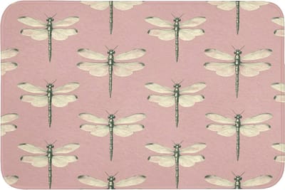 WC mat 90x60 cm - Antislip - Lillibellen - Patroon - Roze - Toiletmat - Vloermat - Douchemat - Toilet tapijt - Toiletmatten