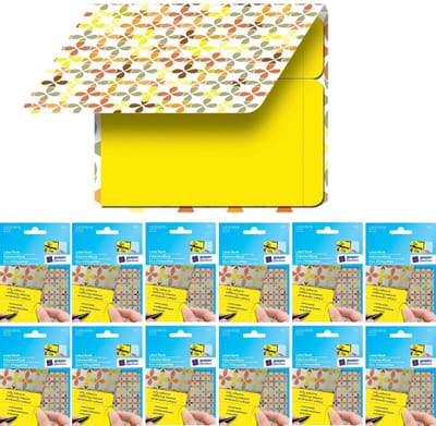 12x labelblok met 80x sticky notes geel