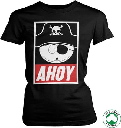 South Park Eric Cartman Ahoy Organic Girly T-shirt voor dames, zwart