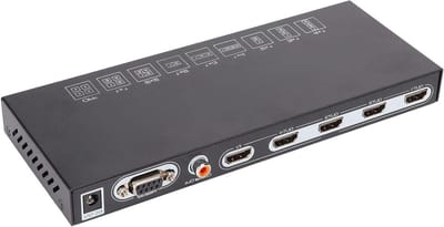 Video Wall Controller - Beeldsplitser Processor - Grootscherm Weergave - 4K Resolutie Ondersteuning - 4 Poorten - Zwart