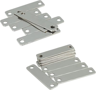Set van 25 Rechthoekige Graveerbare Metalen Tags van Roestvrij Staal met 2 Gaten