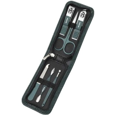 Manicure Set voor Mannen Vrouwen Draagbare Nagelknipper Schaar 6 Stuks Pedicure Kits Groene Nagelknipper Set Manicure & Pedicure Tool