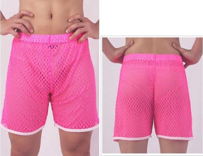 Boxer- Short-Heren-Roze-Visnet-Kwaliteit-Lang model-Mannen-Mooi-Goedkoop-Lingerie