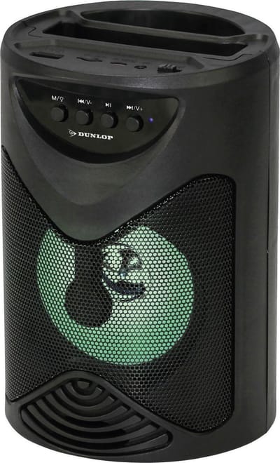 Dunlop TWS Bluetooth Speaker - Draadloze luidspreker - met LED-Licht - Telefoonhouder - FM-radio - 15 Watt