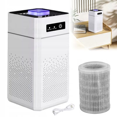 Luchtreiniger - Sterilisatie met negatieve ionen - Formaldehydefiltratie - Geurverwijdering - Rook- en stoffilter - Draagbaar en slim - Stille werking - USB-ontgeuringsfunctie - Huishoudelijk apparaat - Inclusief 1 filter - Pianowit