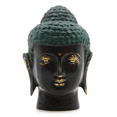 Ancient Wisdom - Decoratief beeld - Antieke messing Boeddha-kop - Fengshui - Ornament - Interieurdecoratie - Vrede - Rust - Sfeer