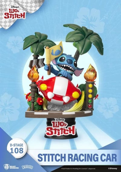 Beast Kingdom Toys Disney: Lilo & Stitch - Stitch Racing Car PVC Diorama Beeld