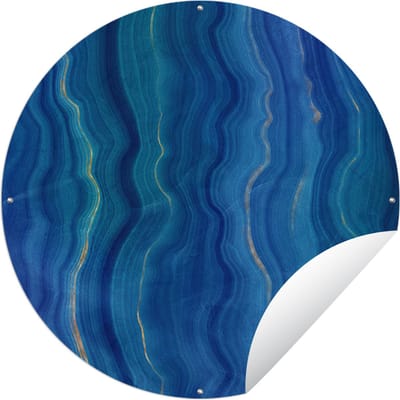 Tuincirkel Agaat geode - Edelstenen - Blauw - 60x60 cm - Ronde Tuinposter - Buiten