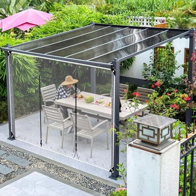 Waterdicht Transparant Zijpaneel met Rits voor Pergola en Tuinhuisje