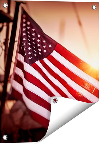 Gards Tuinposter Amerikaanse Vlag - Verenigde Staten - 40x50 cm - Tuindoek - Tuindecoratie - Wanddecoratie buiten - Tuinschilderij