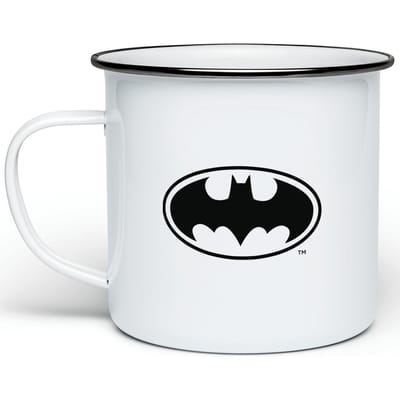 Batman Logo Enamel Mug - White