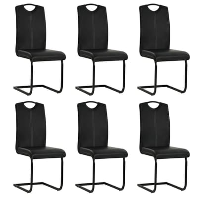vidaXL - Eetkamerstoelen - 6 - st - kunstleer - zwart
