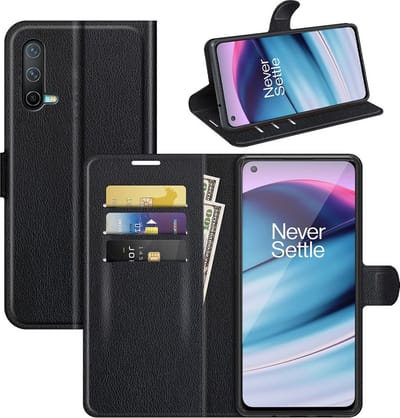 Coverup Hoesje - Geschikt voor OnePlus Nord CE 5G Hoesje - Coverup Book Case - Zwart