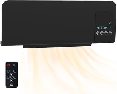 Keramische Wandkachel 2000W - PTC Verwarming - Met Afstandsbediening en Timer - Slaapkamer en Kantoor - Zwart