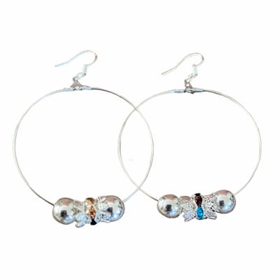 Oorbellen-Gekleurd-Zilverkleur-Oorringen met zilveren oorbelhaken -Charme Bijoux