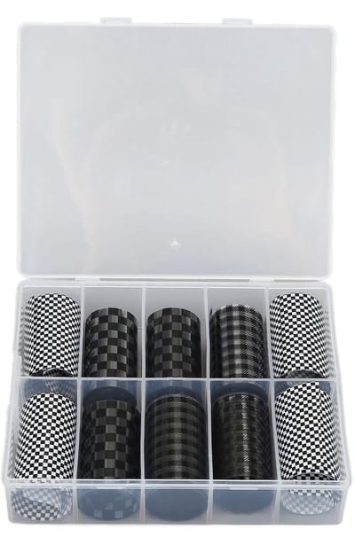 Cosensi- Nail Art Stickers Geruite - Nagelstickers - DIY - Thuis - Nagelsalon - 1 Doos - Materiaal ABS