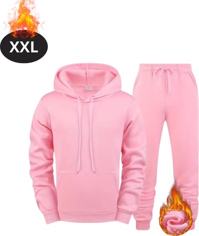 Nivard Joggingpak - Huispak - Volwassenen - Trainingspak - Comfortabel - Joggingsbroek - Tracksuit - Heren - Roze - XXL