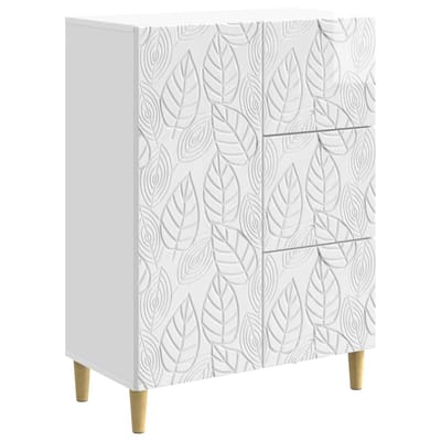 vidaXL - Dressoir - Hoogglans - Wit - 66 - x - 34,5 - x - 90 - cm - Bewerkt - hout