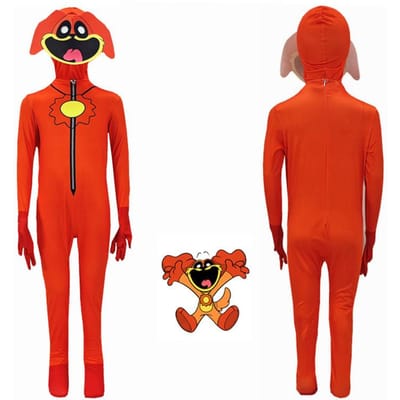 Déguisement d'Halloween Pour Le Personnage Du Jeu  Poppy Playtime  Présentant Un Sourire Sinistre Et Des Traits Animaux 160 yards red