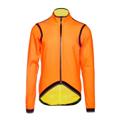 BIORACER Kaaiman - Regenjas Winter - Heren - Fluor Oranje - Skin-Technologie & Waterdicht - Aansluitend - Maat S