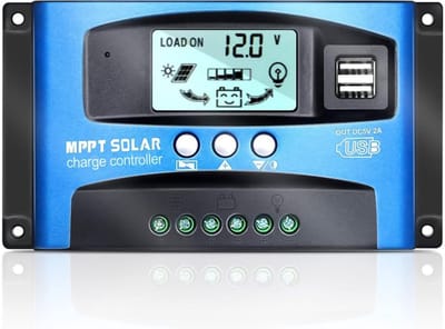 MPPT Solar Controller - Zonnepaneel Lader - Energie Beheer - Automatische Spanning Aanpassing - 30A - Zwart