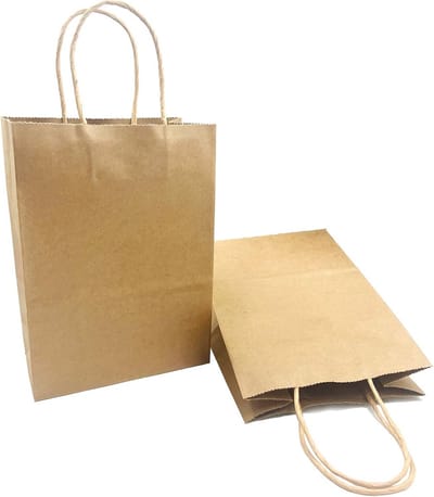 Bruine papieren draagtassen 20 stuks met stevige handvatten voor winkelen en cadeaus 21x11x27 cm