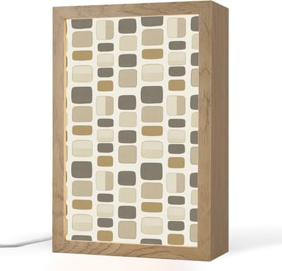 Tafellamp 20x30 cm - LED lamp - Blokken - Vintage - Grijs - Decoratieve tafellampen - Dimbaar - Tafellampje slaapkamer - Woonkamer binnen