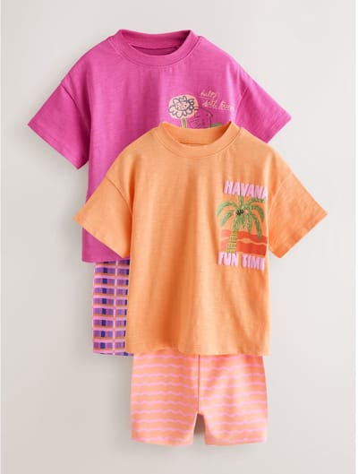 Next - Meisjes - Top & fietshort, set van 2 - Roze