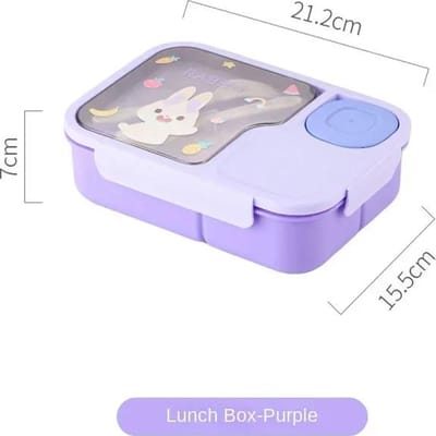 Kinder Bento Lunchbox Kawaii Cartoon Verwarmbaar 3 Vakjes Broodje Snack Voedsel Opslag Schattige Meisjes Studenten Speciaal Kantine white