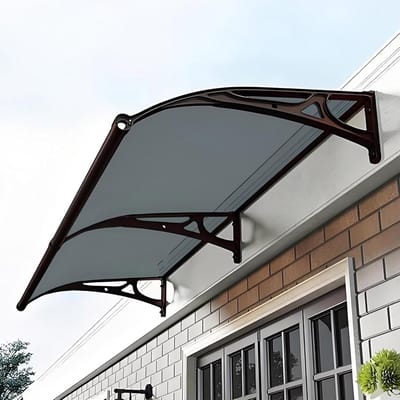 Waterdichte Deurluifel - Regenbescherming Entree - Bescherming tegen Weer - Slagvast Polycarbonaat - 60 x 150 cm - Grijs