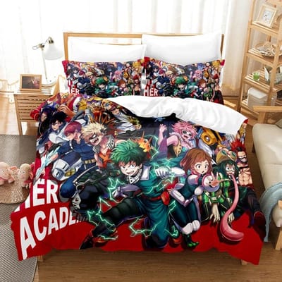 Nieuwe My hero academia Beddengoed Set Eenpersoons Twijfelaar Volledig Queen King Size Kawaii Bed Set Volwassene Kind Slaapkamer Dekbedovertrek Sets 3D Anime EU Single 135x200cm
