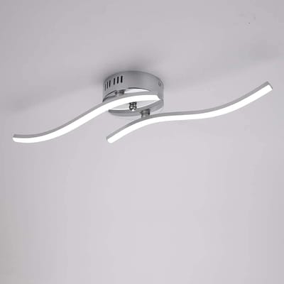 Haobosic Golfvormig - Plafondlamp - Zilver - 14W Wit 6500K - Dubbele Lijn