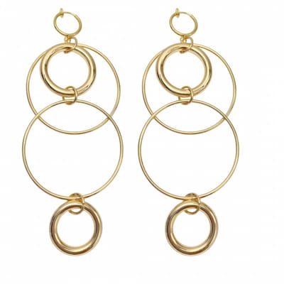 Klem oorbellen - cirkels - goudkleur - geen gaatje- Charme Bijoux