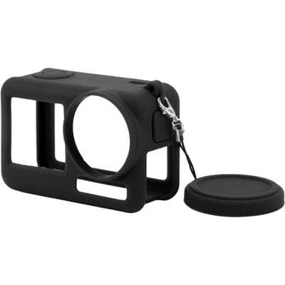 Siliconen hoes voor DJI Osmo Action 4 3 Action Camera Zachte beschermende siliconen hoes met nek zwart