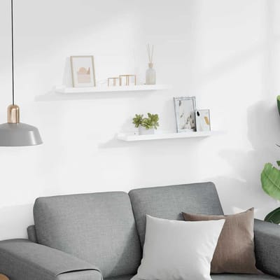 vidaXL - Fotoplanken - 2 - st - 60x9x3 - cm - MDF - wit