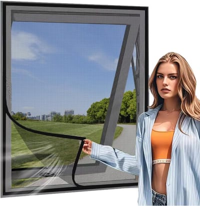 Inhorgaas Raamhor 50x165cm Zwart - Eenvoudig te Monteren Insectenhor voor Ramen en Deuren
