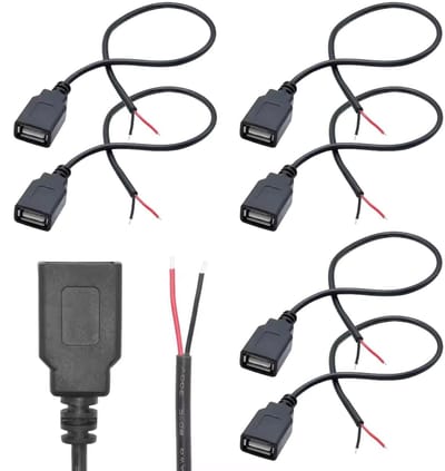 Allecto - USB-aansluiting - 2-polig - 30 cm - data- en voedingskabel voor apparaten - vervangingskabel - 6 stuks