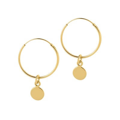 Goud Plated Hoop met Rondje 22 MM