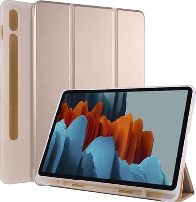 Hoes geschikt voor Samsung Galaxy Tab S8 11 inch - Hoesje met Ingebouwde Standaard en Pen Vakje