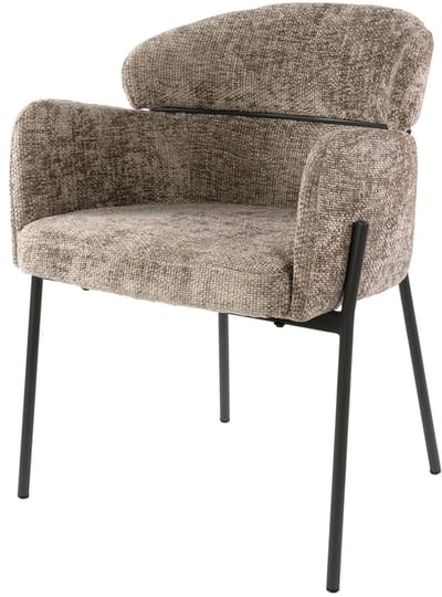 Giga Meubel Eetkamerstoel Curva - Champagne Stof - Set van 2