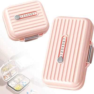 Pillendoosjes - 2 Stuks - Draagbare Reispillendoos - Reismedicijndoos - Reispillenorganizer - Reismedicijnkoffer - Voor op reis en dagelijks gebruik - Groot en Klein-Roze