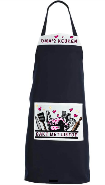Keukenschort - Moederdag cadeau - Schort oma - Keukenschort oma moederdag - Origineel cadeau moederdag - Cadeau voor bakken - Kookschort dames - Bakschort - Keukencadeau oma persoonlijk - Moederdag cadeau duurzaam - Moederdag -