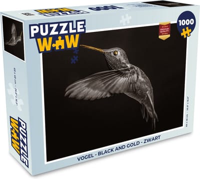 Puzzel Vogel - Black And Gold - Zwart - Legpuzzel - Puzzel 1000 stukjes volwassenen