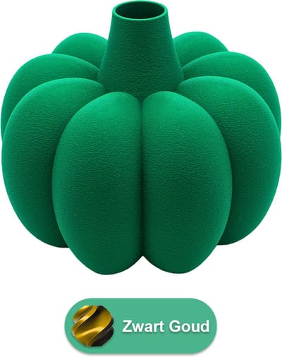 Pomela organische vaas – Decoratieve vaas - Zwart / Goud - 3d geprinte vaas – geschikt voor droogbloemen - :hoogte: