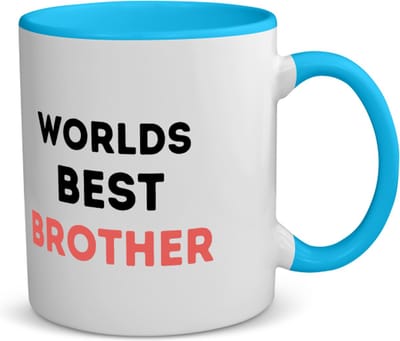 Akyol - worlds best brother koffiemok - theemok - blauw - Broer - de beste broer - verjaardagscadeau - verjaardag - cadeau - cadeautje voor broer - broer artikelen - kado - geschenk - gift - 350 ML inhoud
