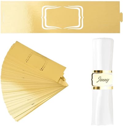 Dailygoods- Servetringen Goud 50 Stuks - Reflecterende Servethouders - Papieren Servetgespen - Tafel Decoratie - Milieuvriendelijk Kraftpapier - Minimalistisch Ontwerp