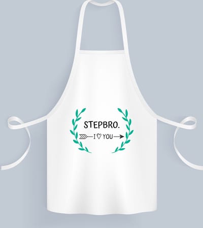 Akyol - stepbro i love you Keukenschort - Broer - de liefste stiefbroer - verjaardag - cadeautje voor broer - broer artikelen - kado - geschenk - 82 bij 71 cm