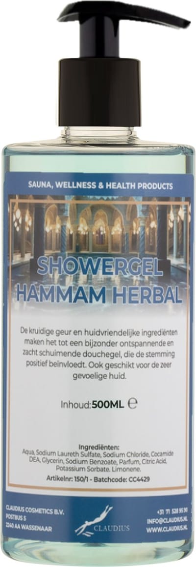 Douchegel Hammam Herbal 500 ml - met gratis pomp - Showergel